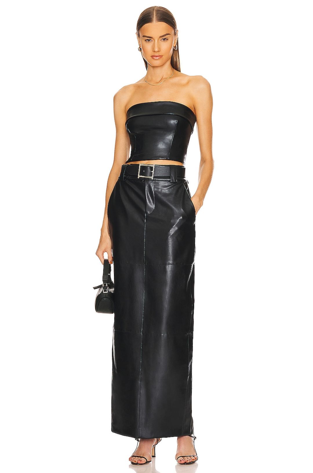 Waterbased Faux Leather Bustier Top #4