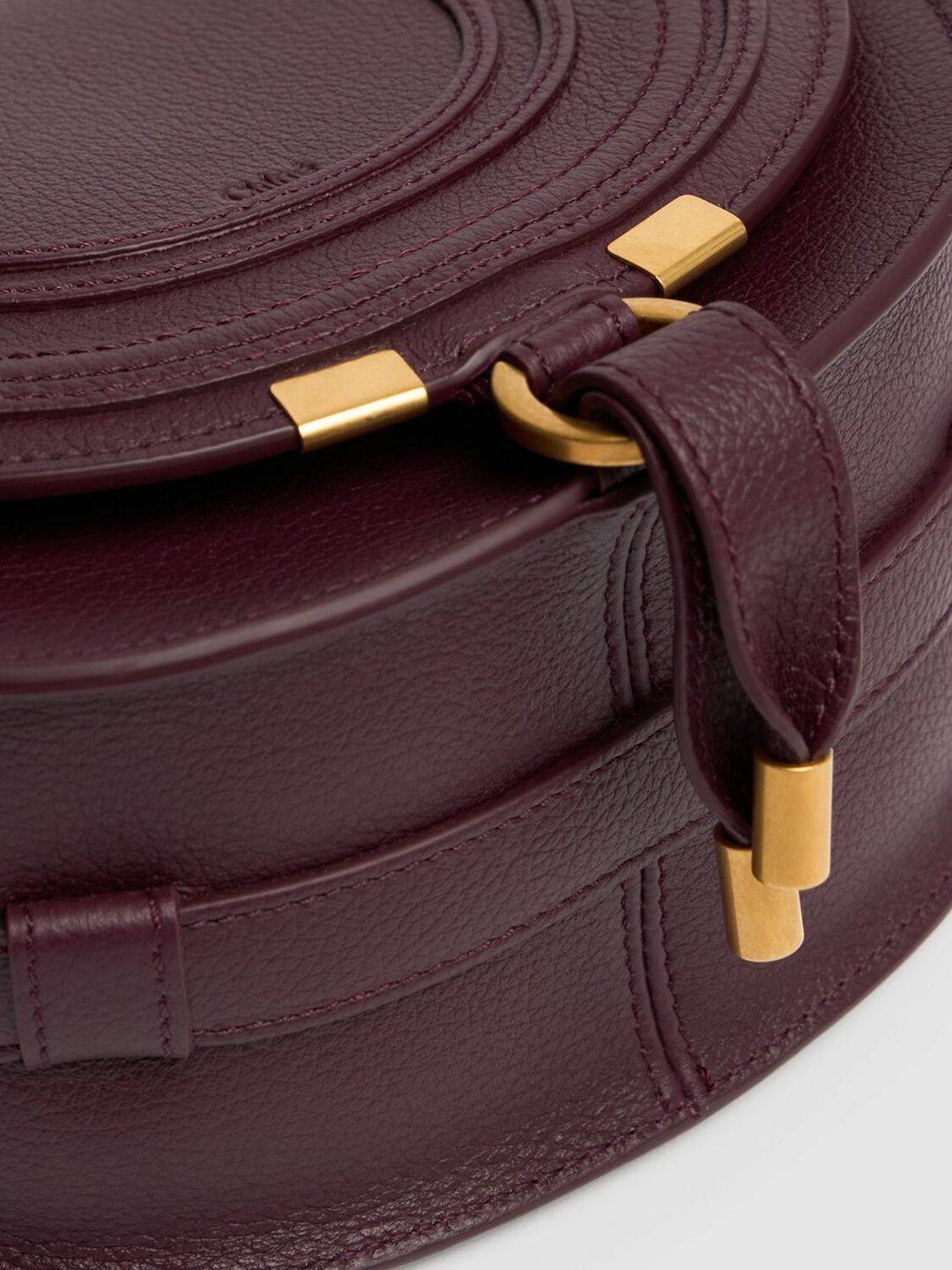 Small Marcie Grained Leather Bag in Burgundy #4