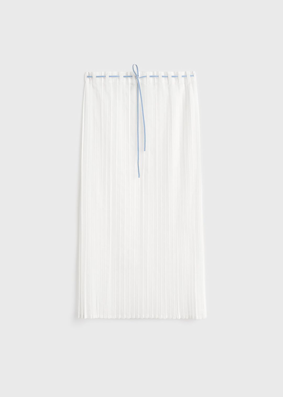 Belted pleated skirt white #5