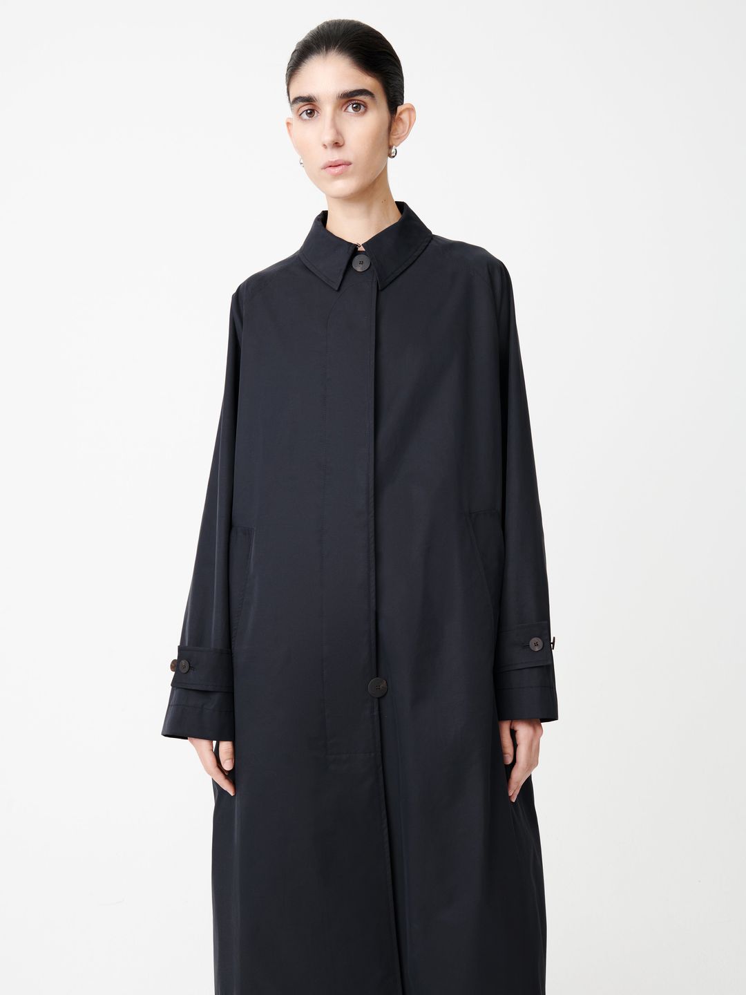 Holin Technical Cotton Trench in Dark Navy #5
