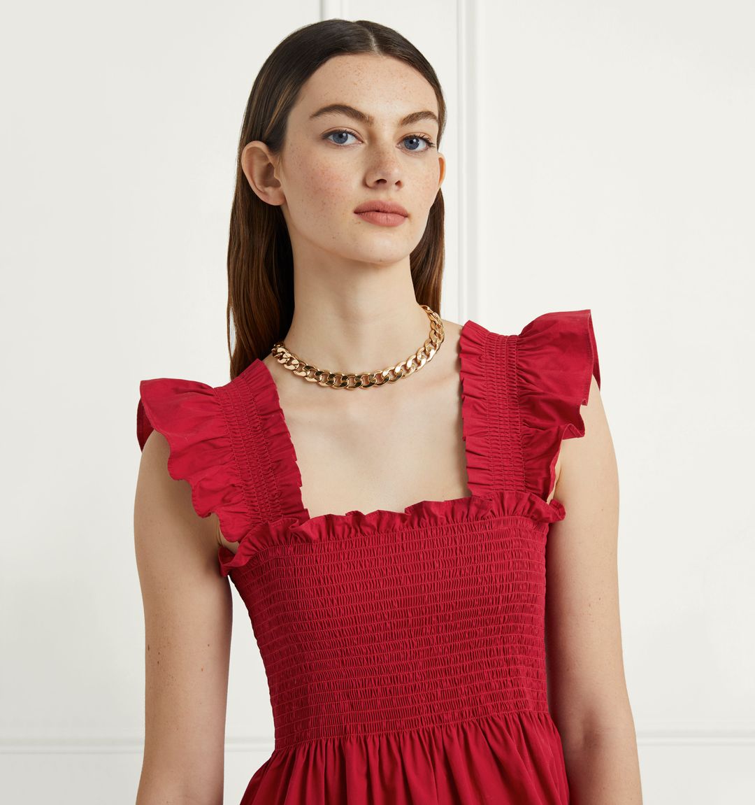 The Elizabeth Nap Dress - Victorian Red Cotton #4