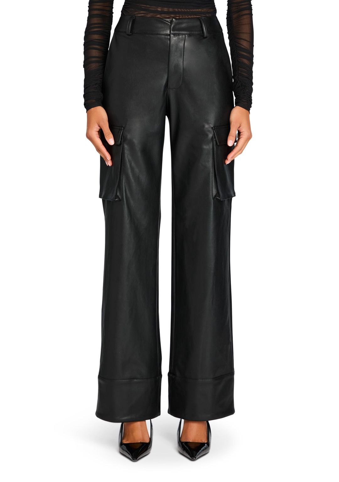 Fifer Vegan Leather Mid Rise Cargo Pant #2