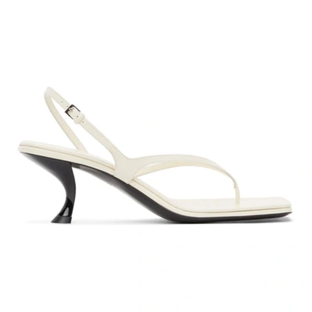 Constance Leather Slingback Sandals In White #9
