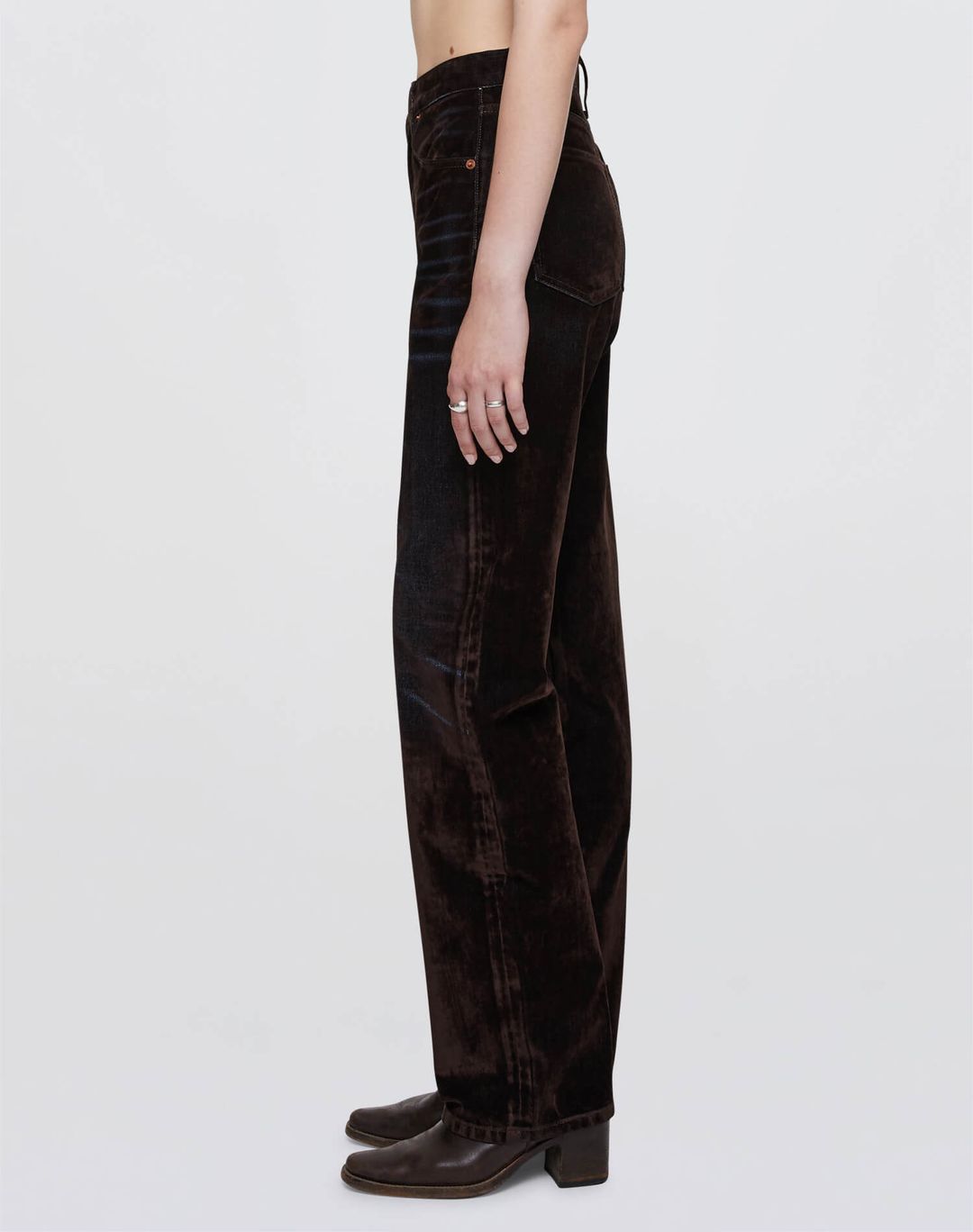 90s High Rise Loose - Brown Flocked #5