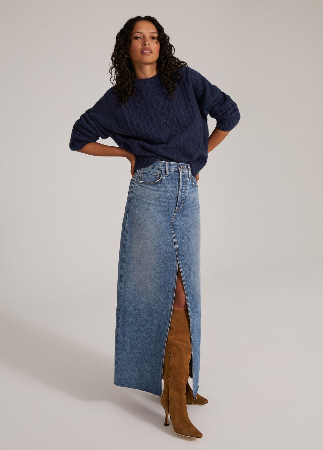 THE SADIE HIGH RISE MAXI A- LINE SKIRT #5