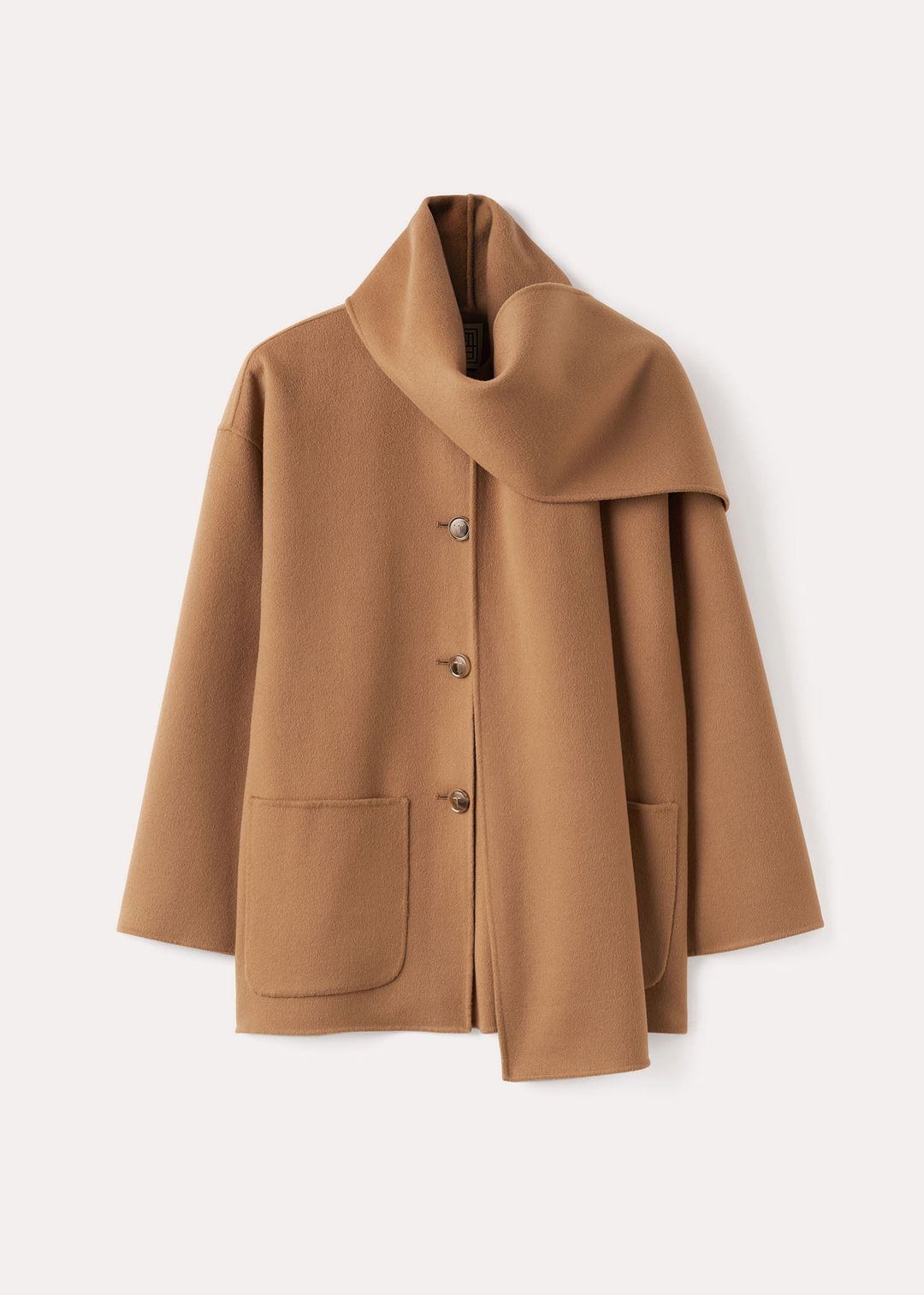 doublé scarf jacket camel #5