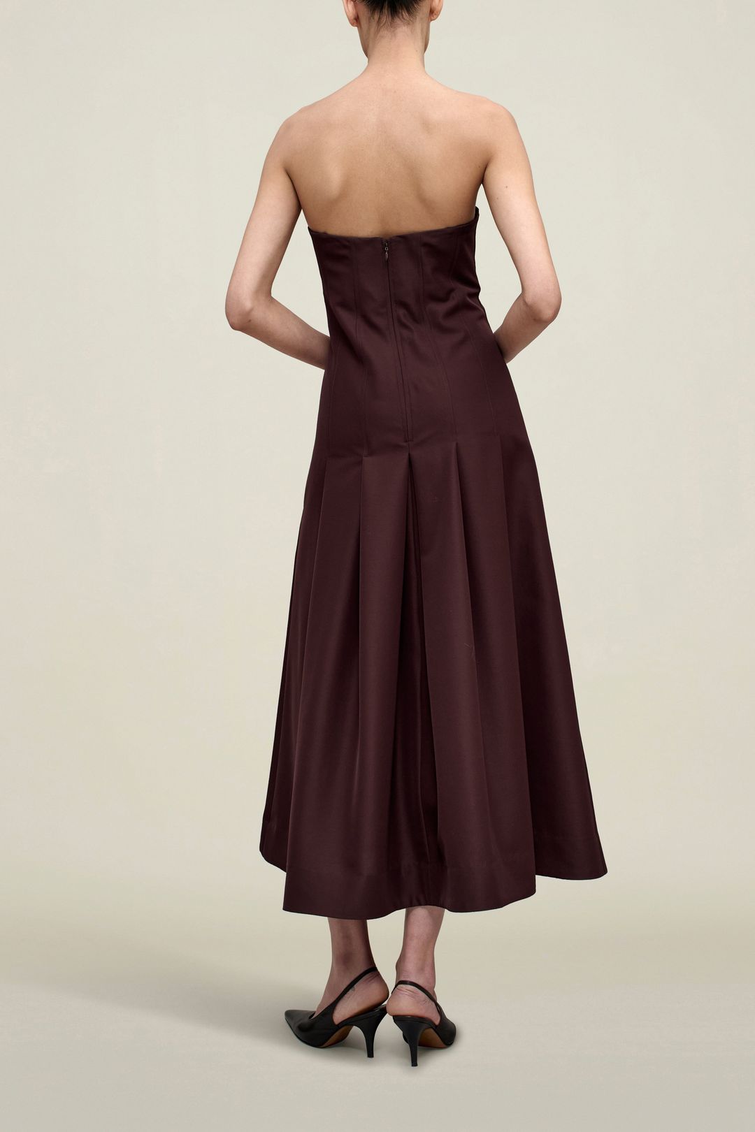 Maeve Pleated Dress in Wool Gazar #6