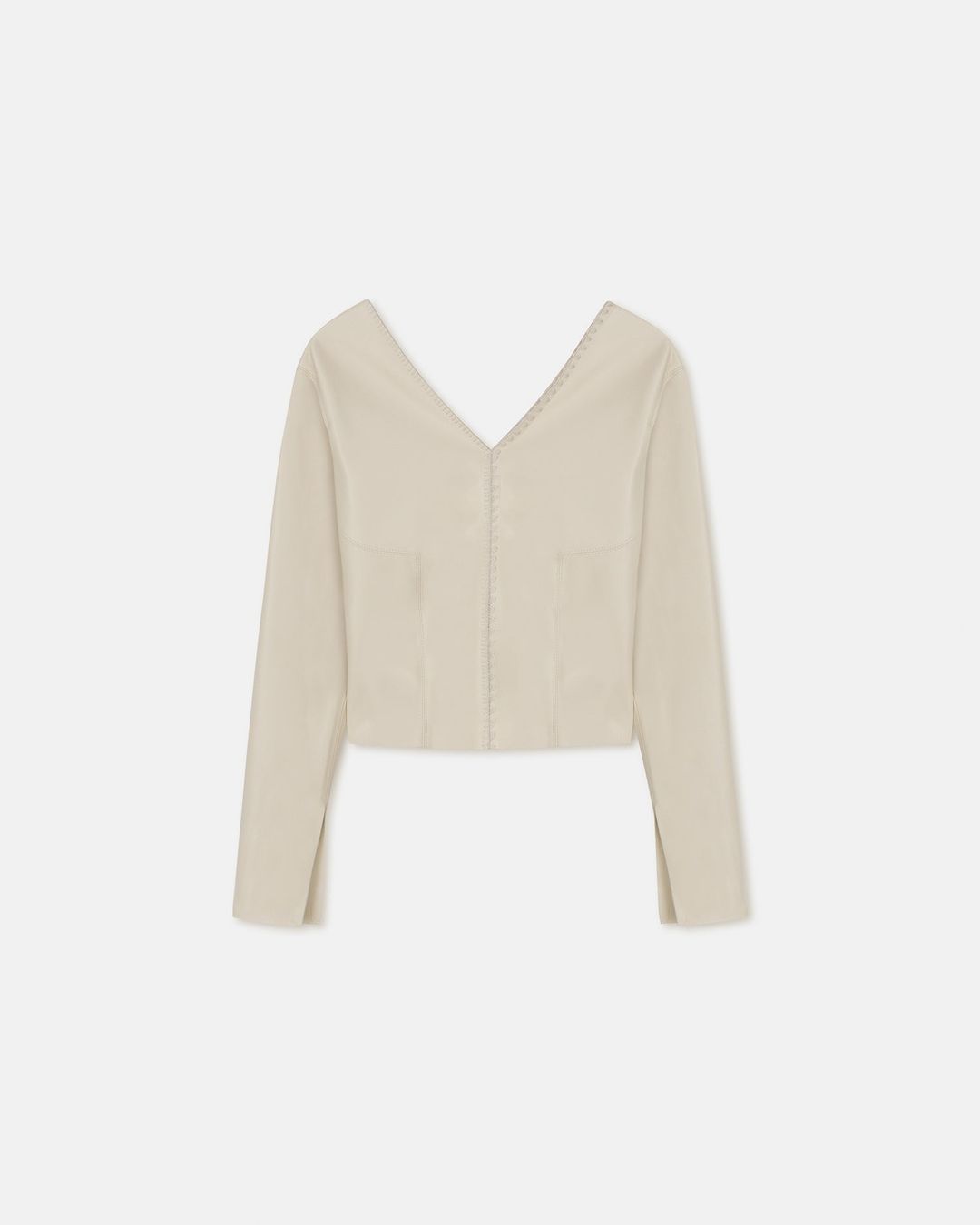 Jema - Sale Okobor™ Alt-Leather Deep V Top - Creme