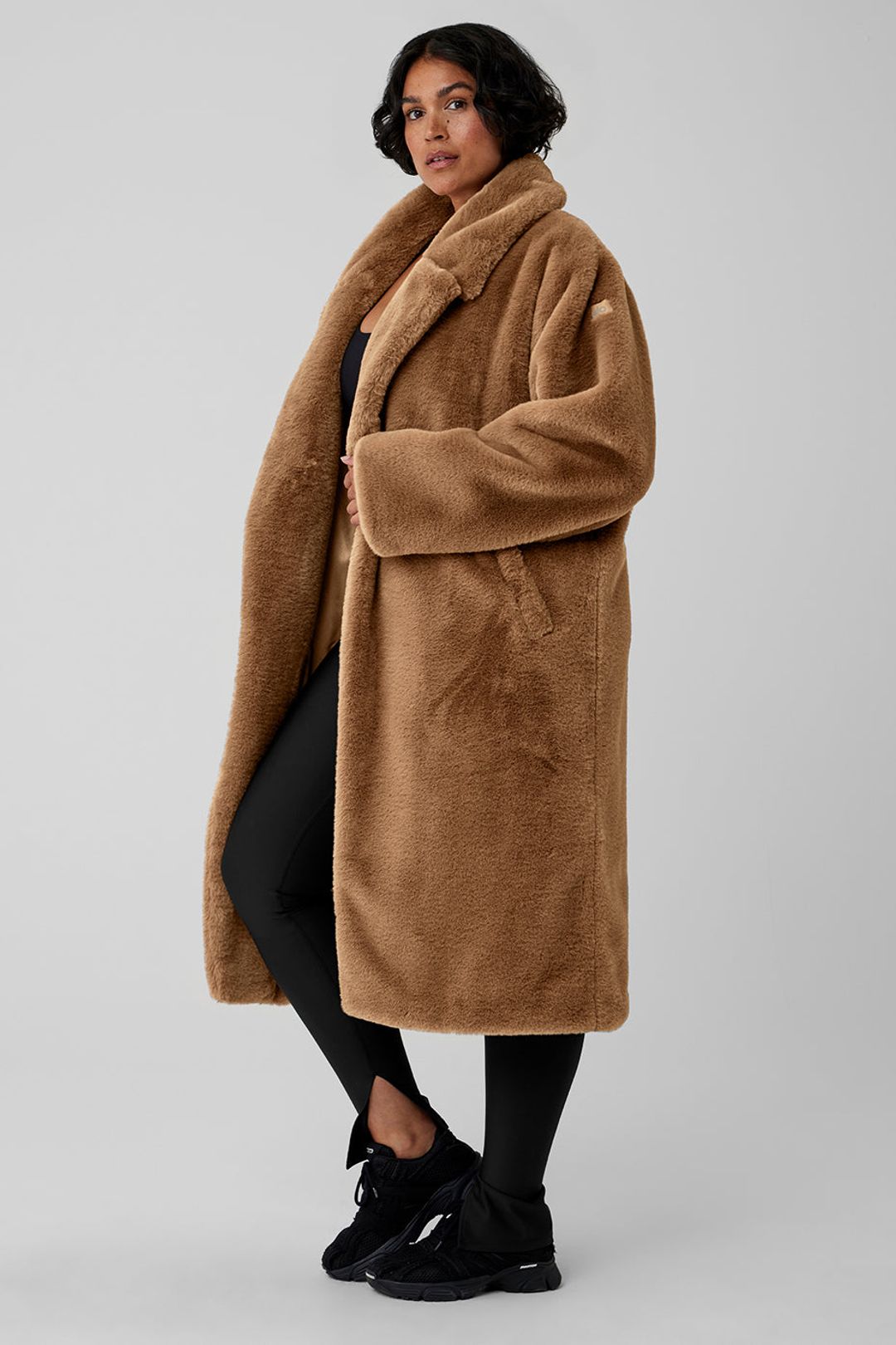 Oversized Faux Fur Trench - Toasted Almond #11