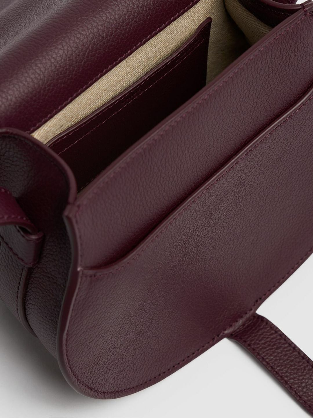 Small Marcie Grained Leather Bag in Burgundy #6