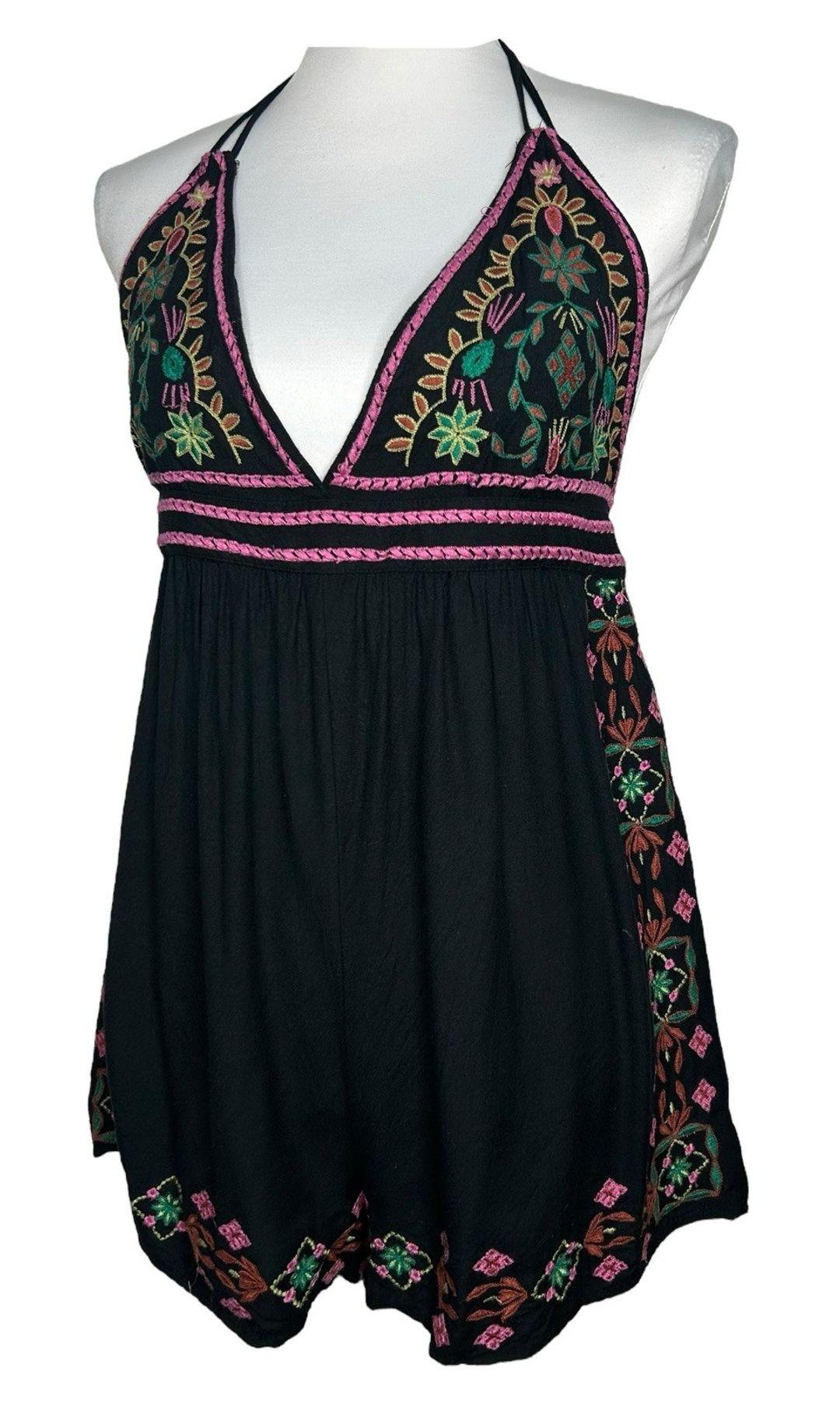 Urban Outfitters Floral Black and Purple Romper #8
