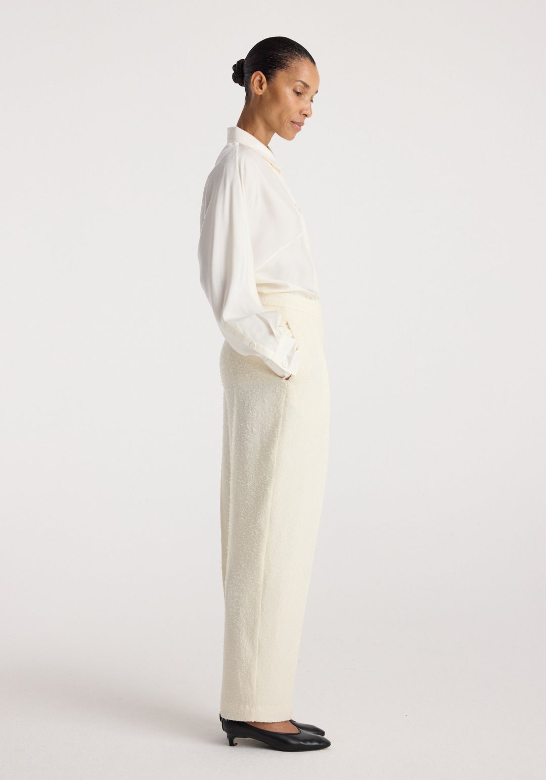 Puck - Sculptural bouclé tailored trousers | cream #4