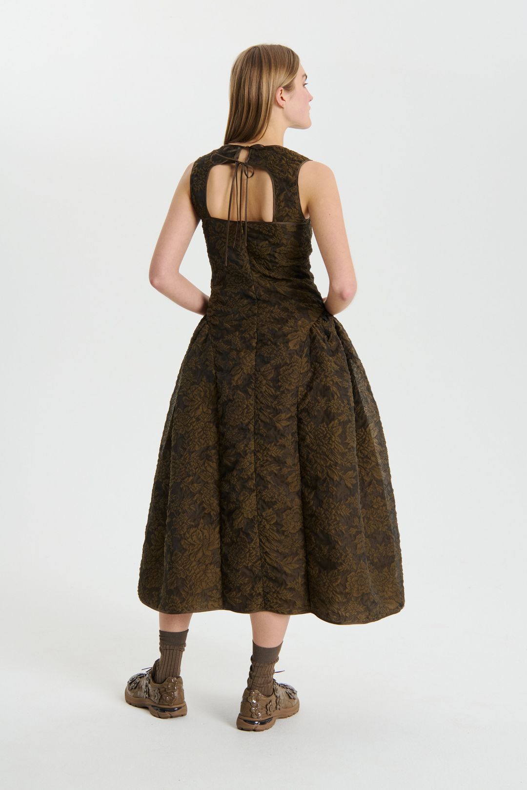 GINE | DRESS POSY MATELASSÉ BROWN