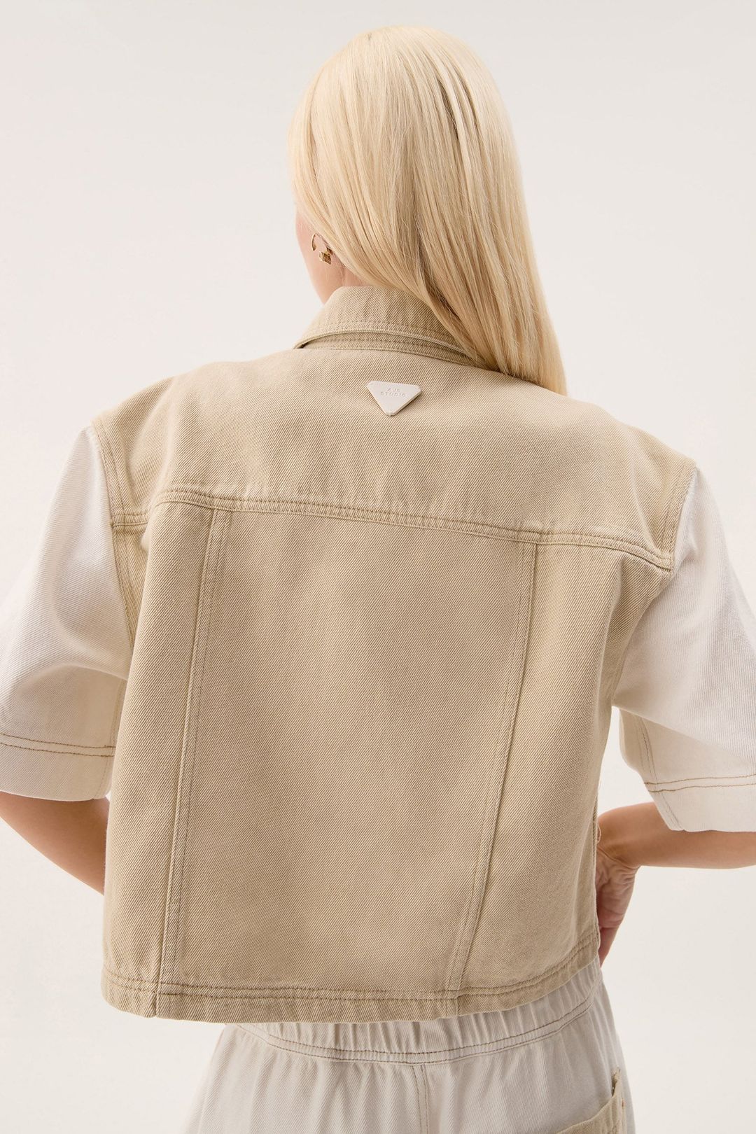 Sadie Cropped Denim Shirt #5