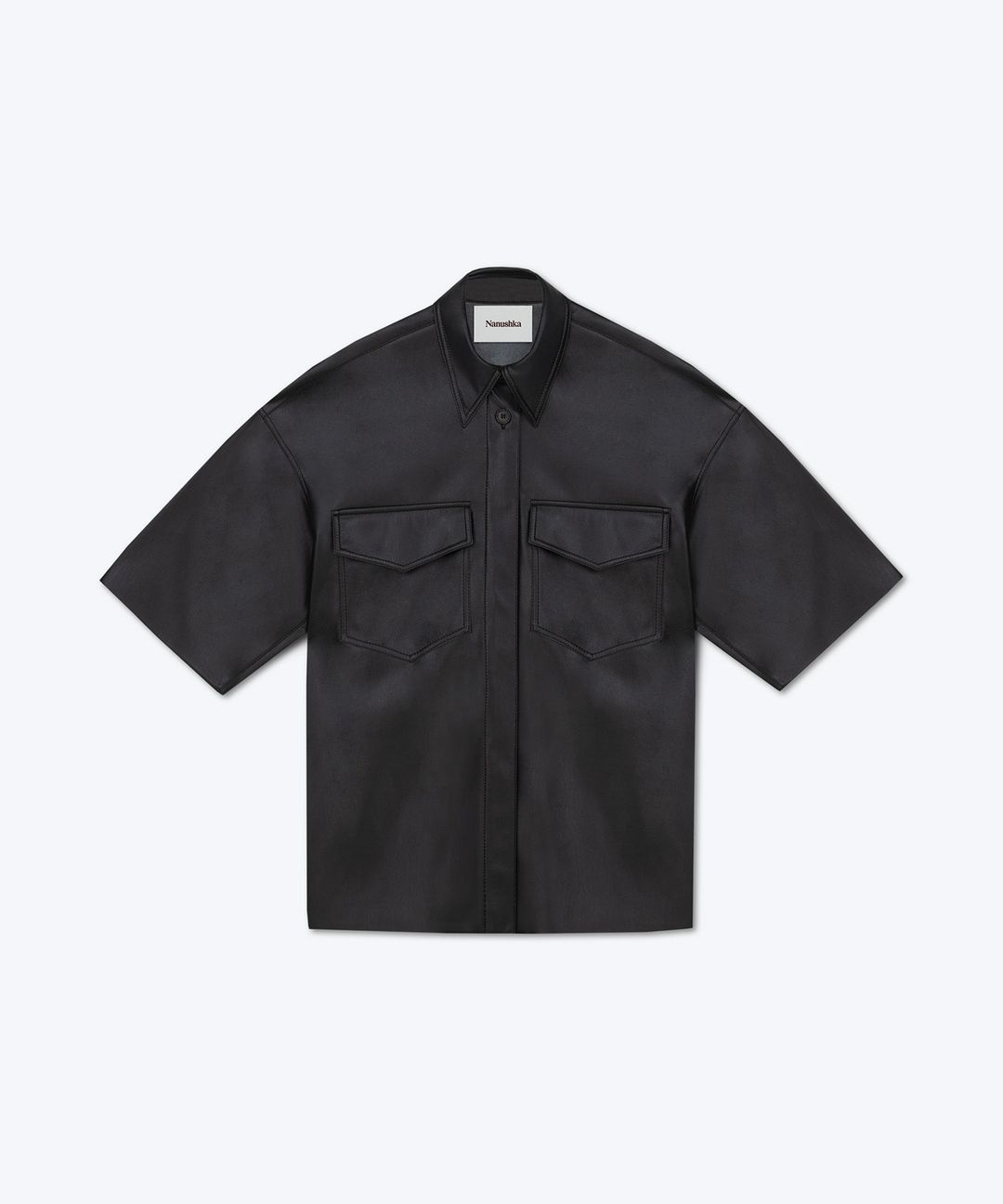 Roque - Sale Vegan Leather Shirt - Black