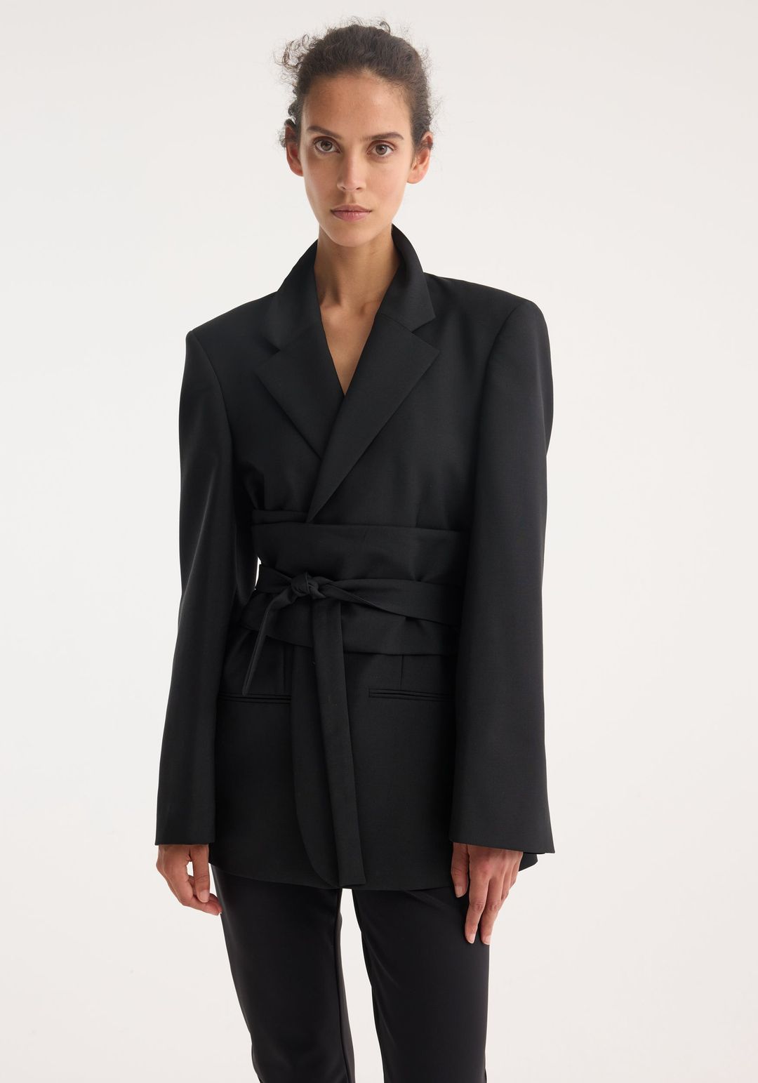 Kimono belted blazer | black #4
