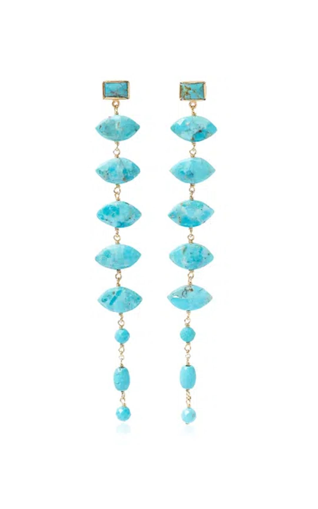 Turquoise Beaded Dangle Earrings