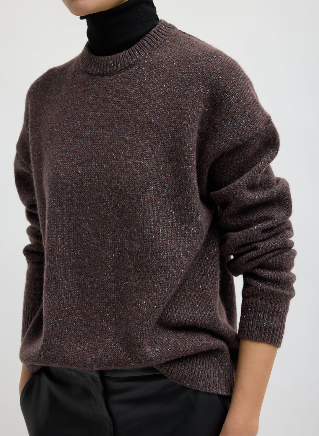 Speckled Tweed Crewneck Easy Pullover #5