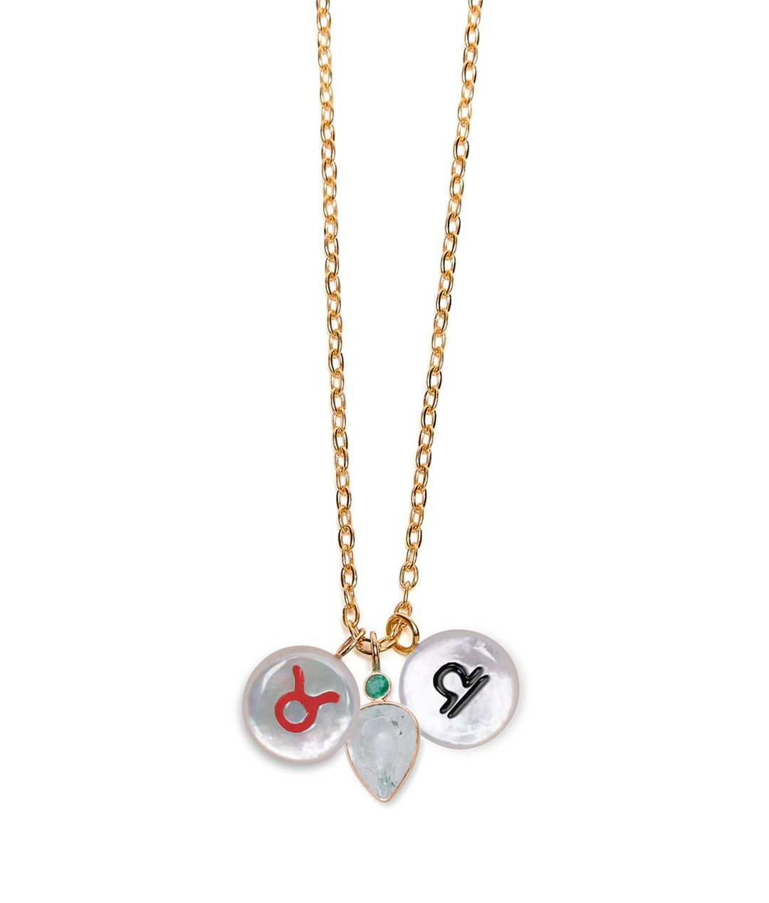 14k Gold Star Sign Necklace Charm in Taurus #6