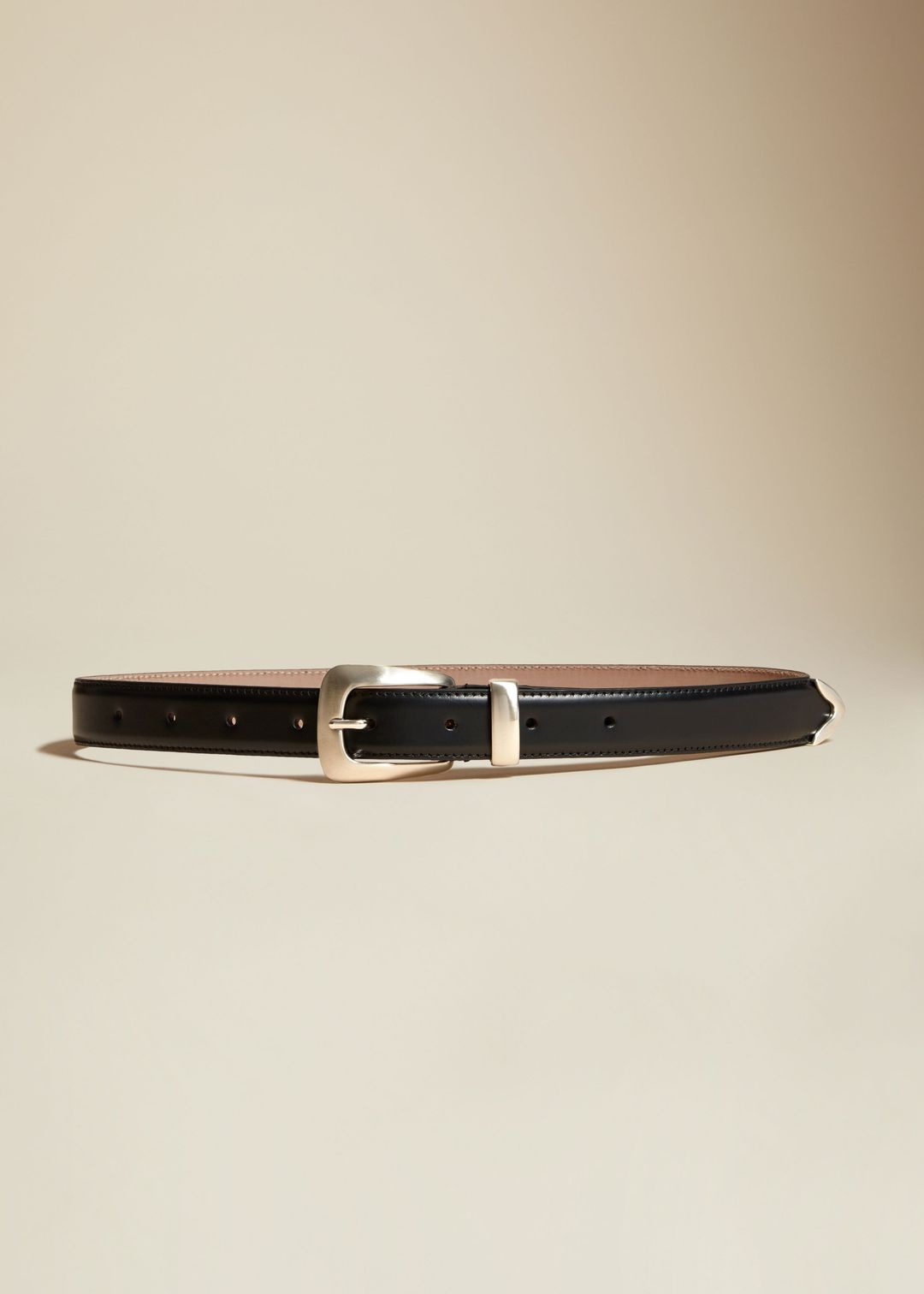Benny Belt in Black Leather with Silver #4