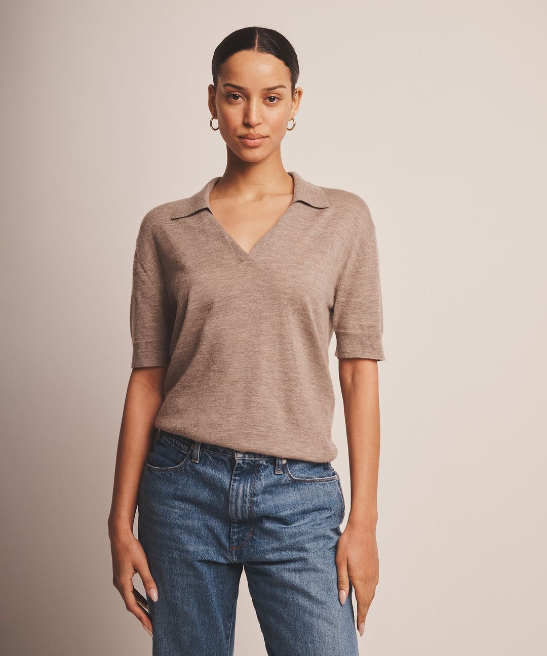 Fancy Cashmere Short Sleeve Polo #8