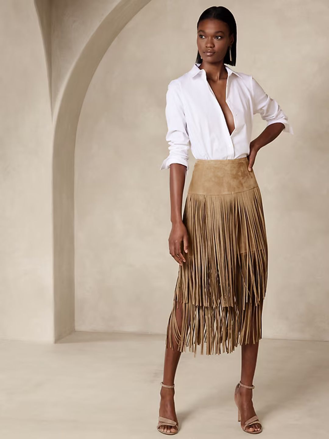 Sevilla Suede Fringe Skirt #2