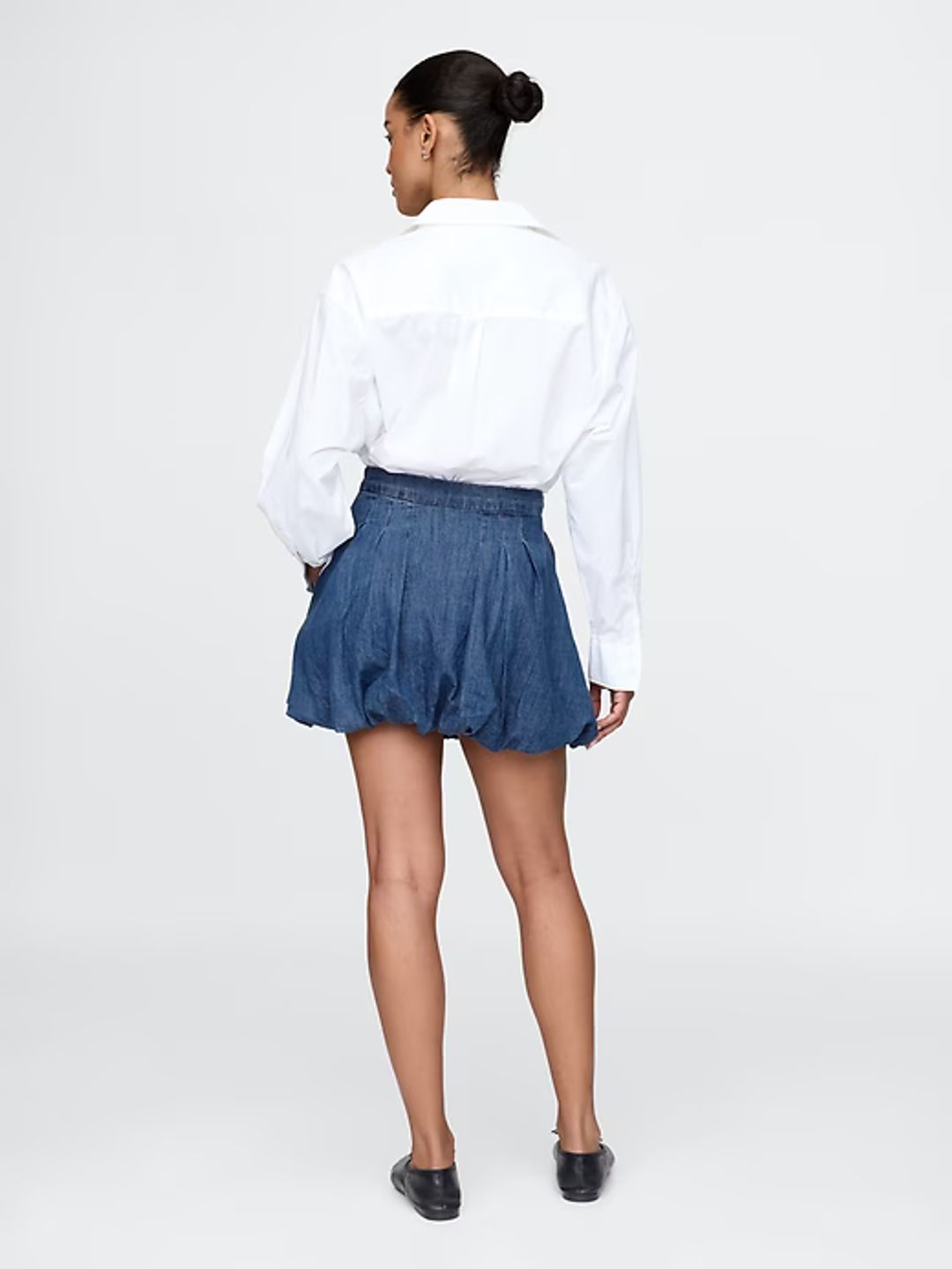 Denim Bubble Mini Skirt #3