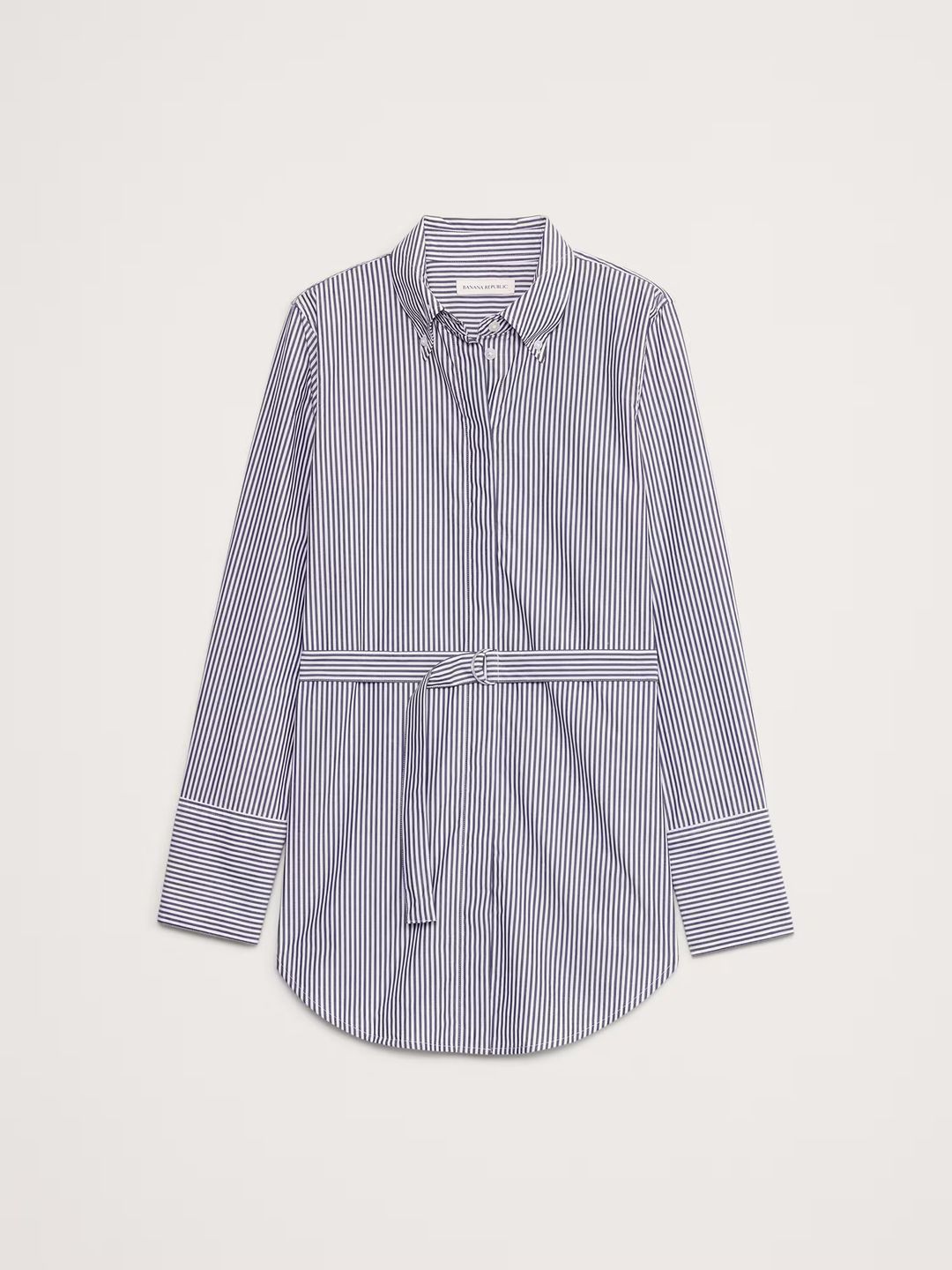 Cotton Poplin Belted Tunic Shirt