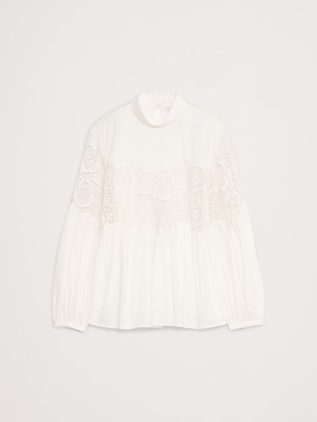 Cotton & Lace Mock-Neck Top #2