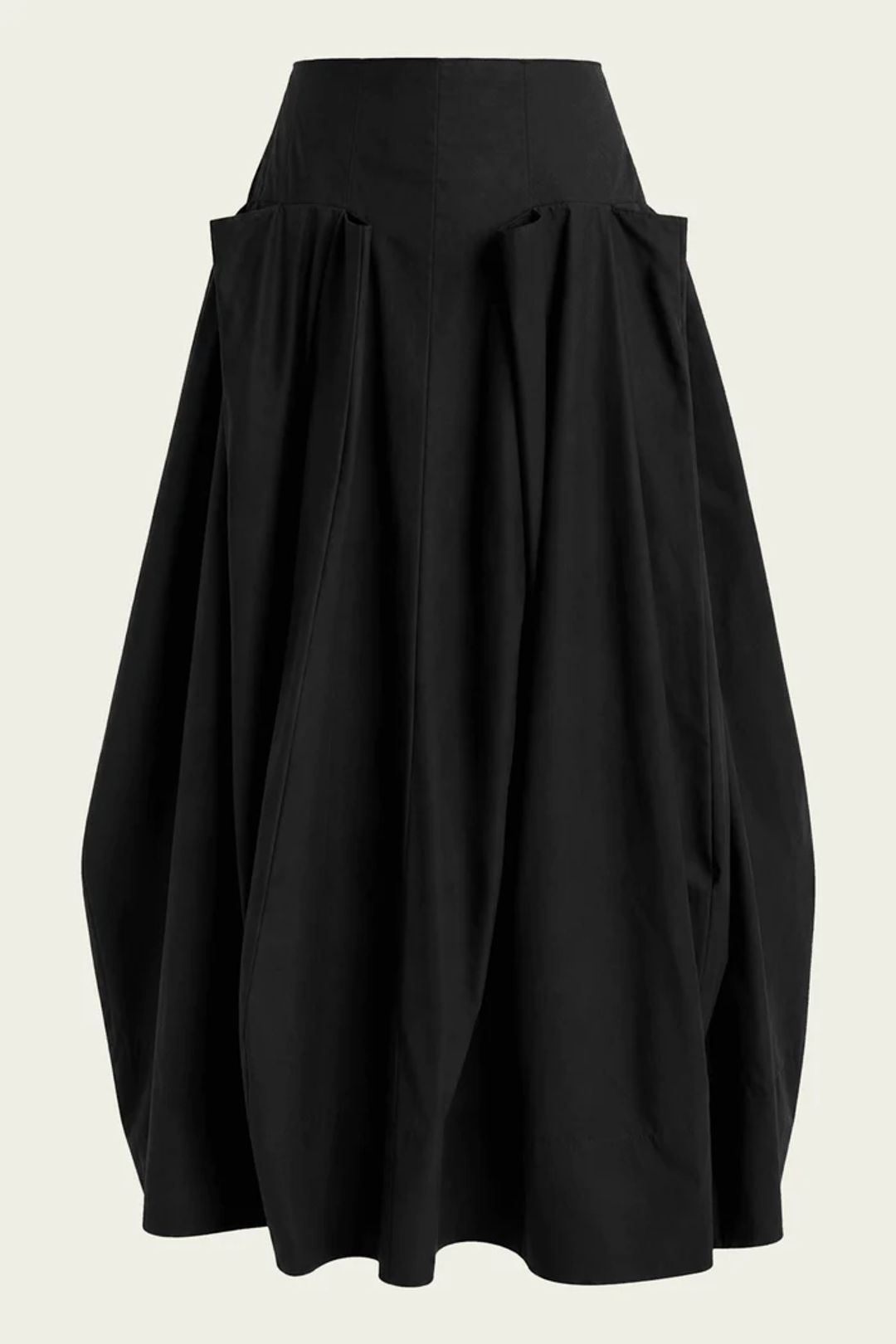 Compact Eco Poplin Pinched Pleat Full Skirt