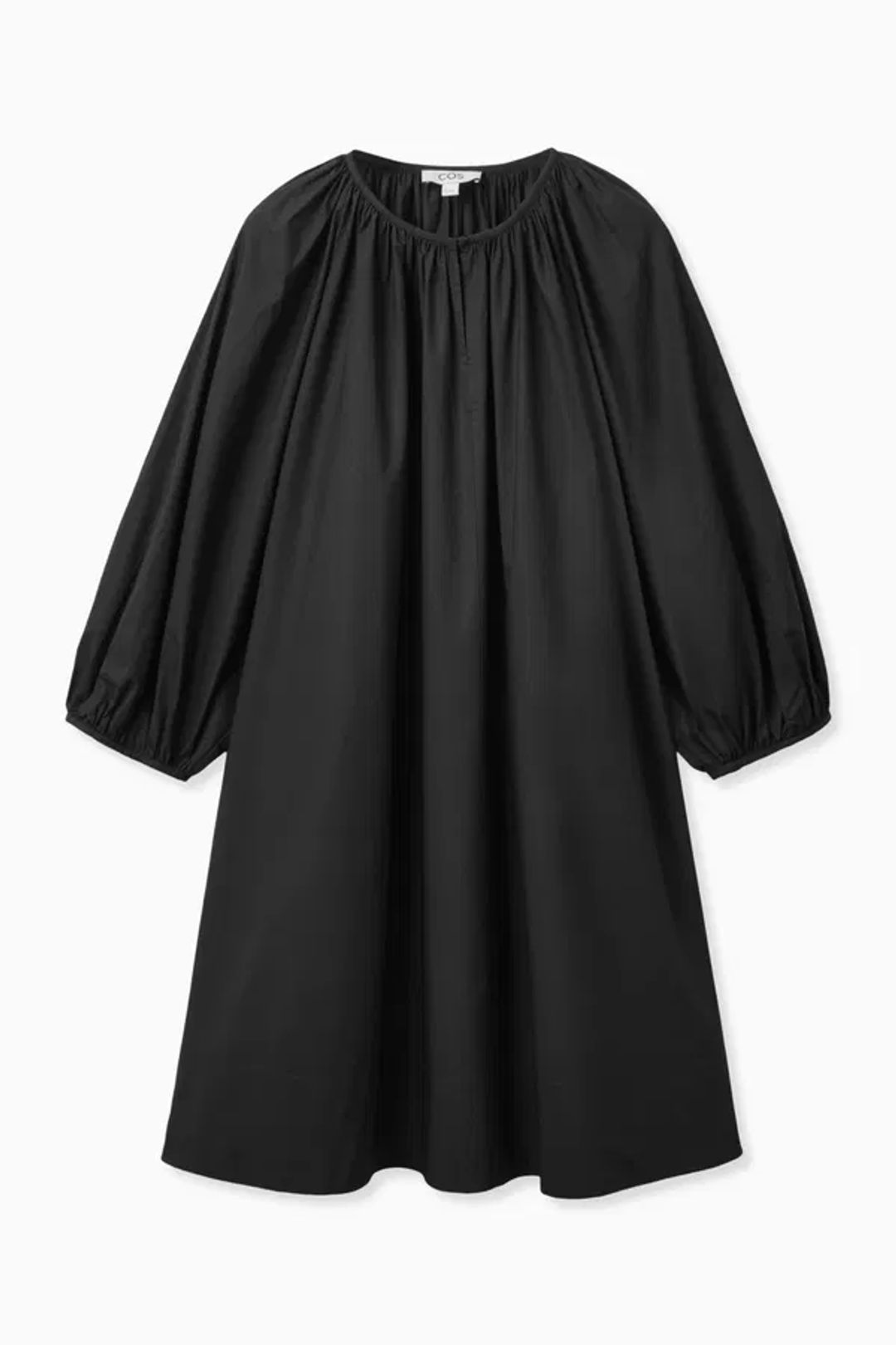 RELAXED-FIT PUFF SLEEVE DRESS