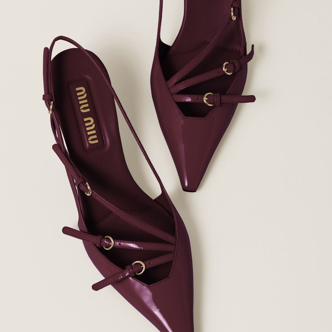 Patent leather slingbacks with buckles #3