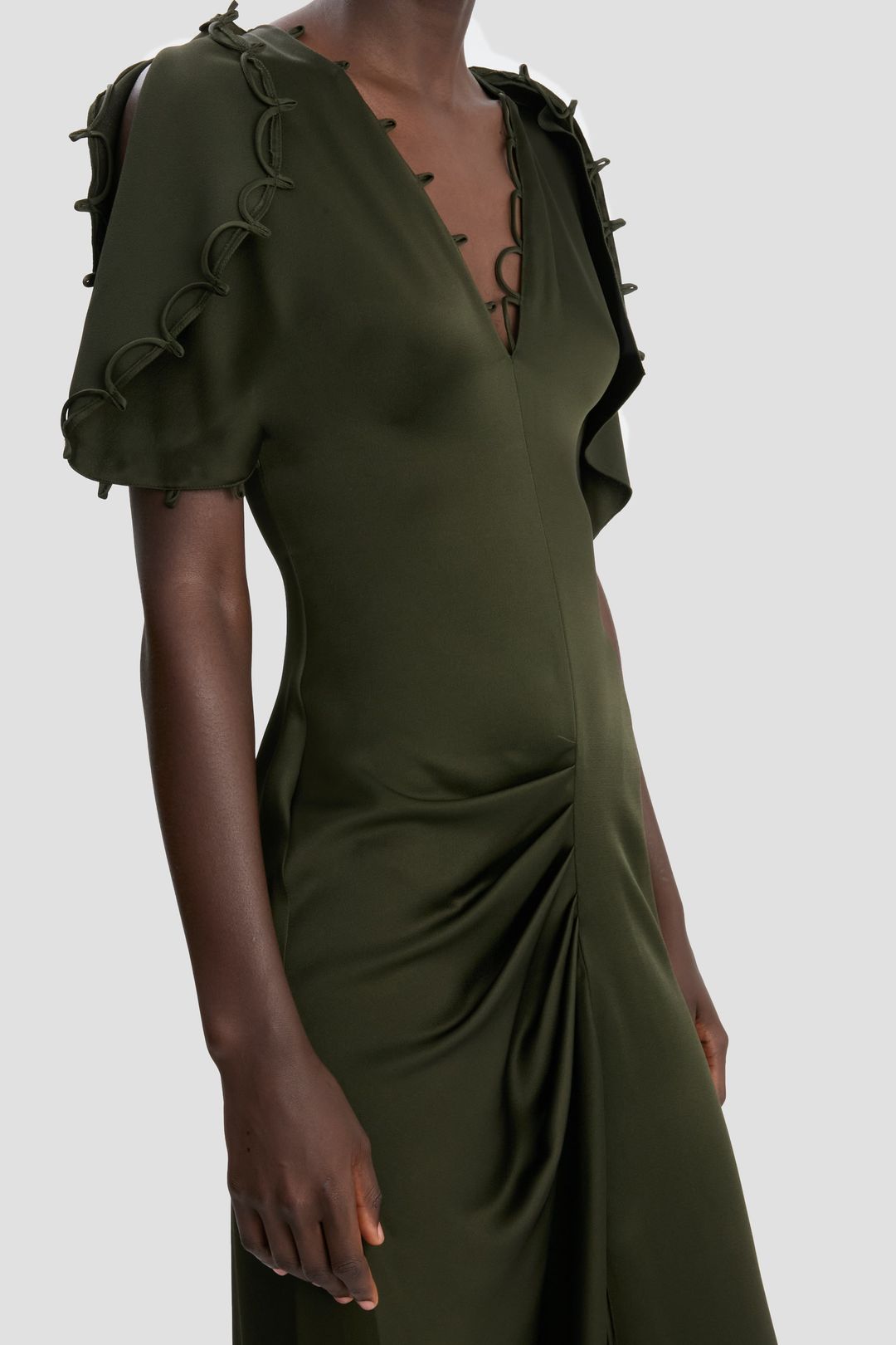 Eve Midi Dress In Dark Olive #3