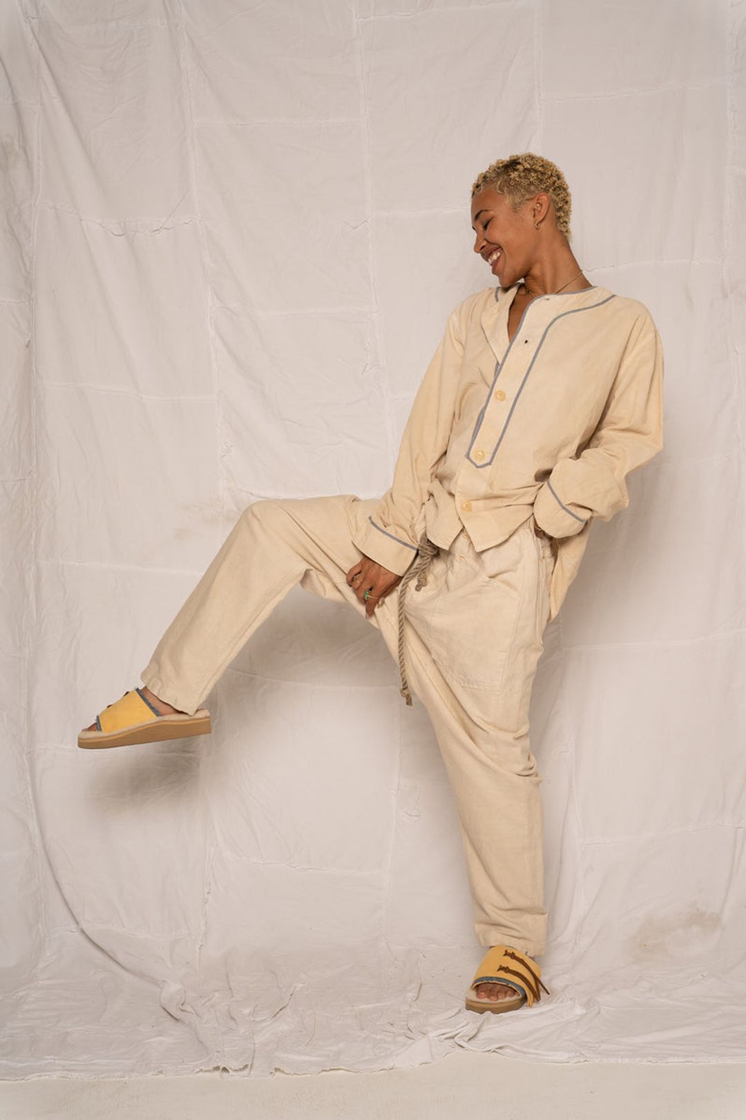 P63 Fatigue Military Hemp/Organic Cotton Uneven Dye Stone #2