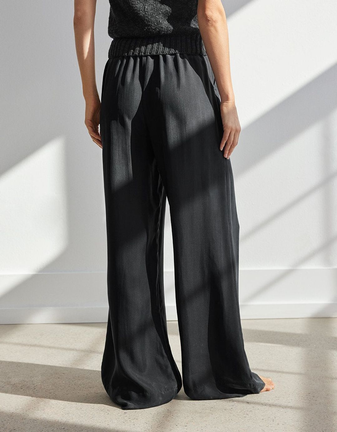 unsubscribed silk tie waist pant