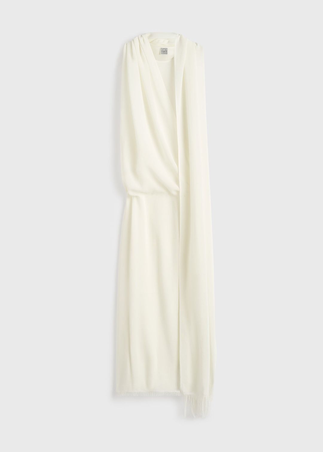 Fringed scarf dress milk
