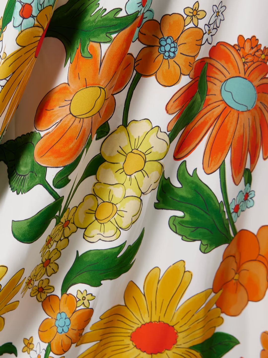 One-shoulder open-back floral-print twill gown #4