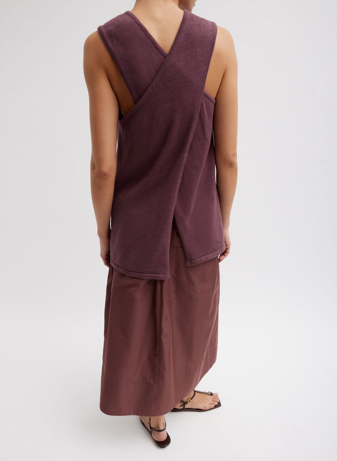 Cotton Criss Cross Sleeveless Sweater #5