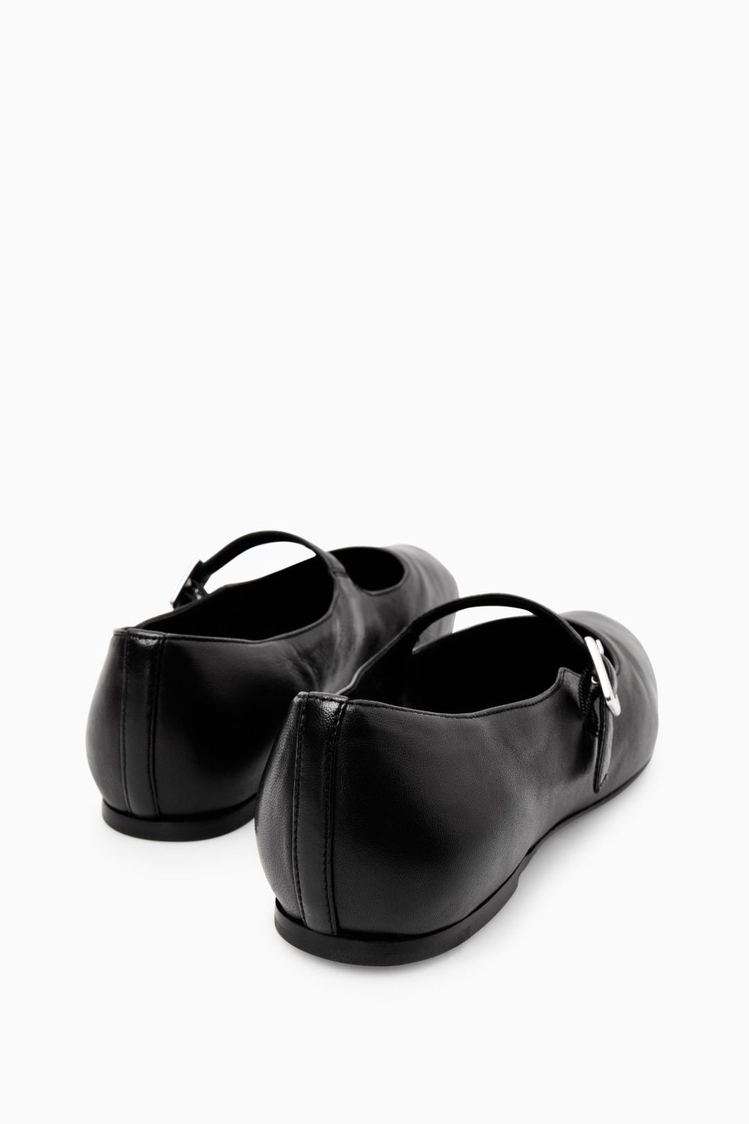 PLEATED LEATHER MARY-JANE BALLET FLATS #6