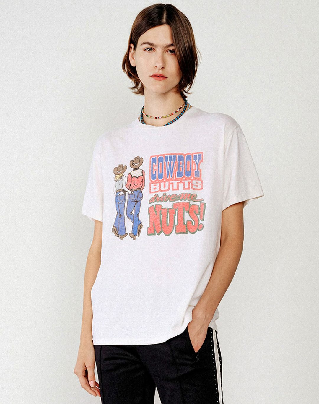 Boyfriend "Cowboy Butts" Tee - Vintage White #3