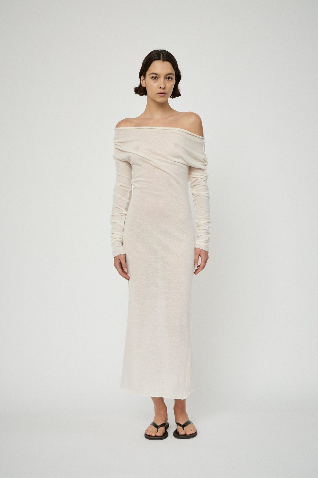 Cotton Cashmere Long Sleeve Glove Dress