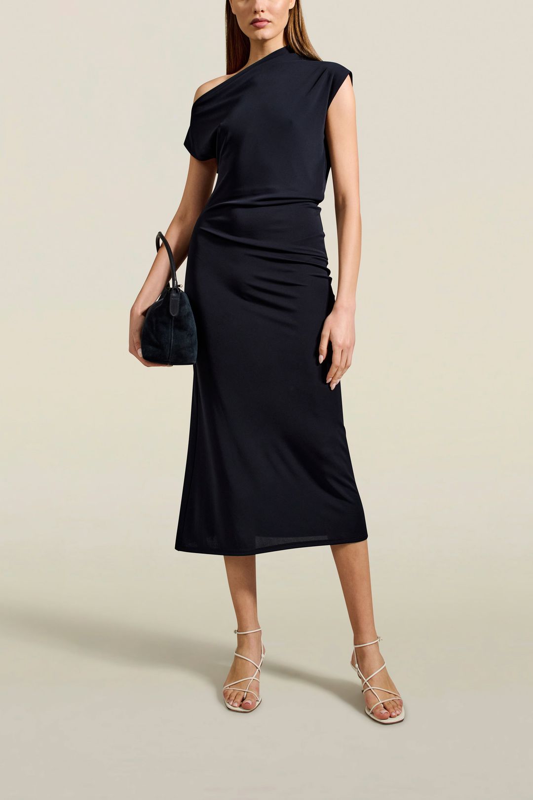 Gwynn Long Dress in Midnight Slinky Jersey