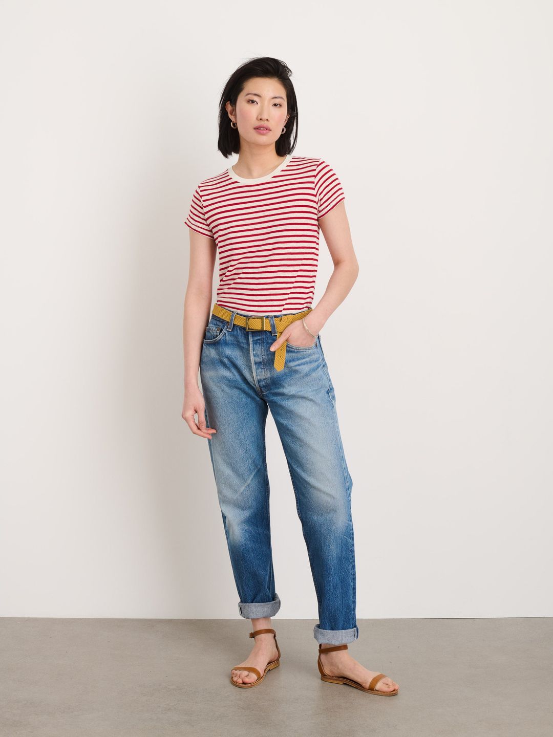 Prospect Striped Tee in Linen