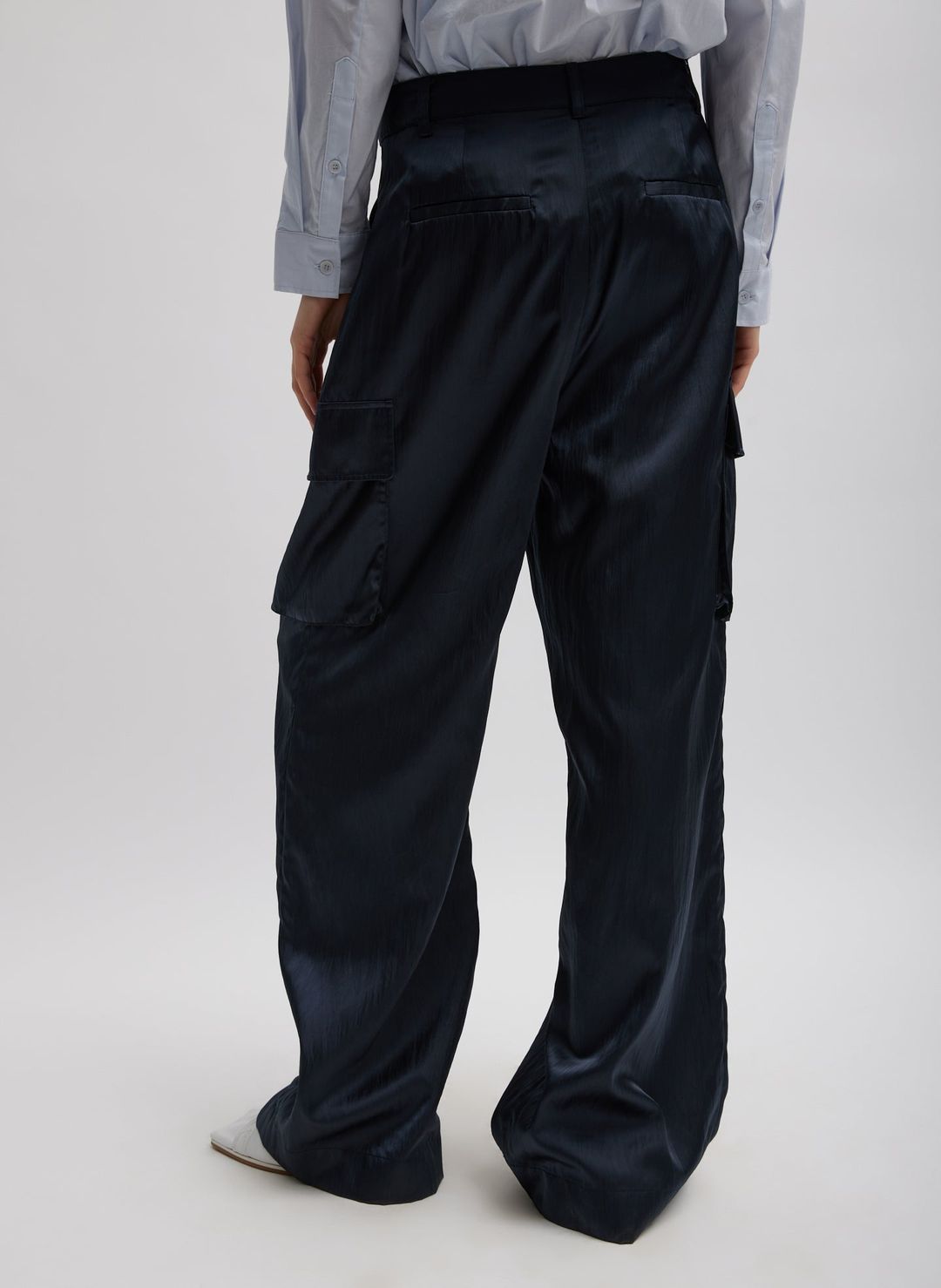 Shiny Nylon Pleated Stella Cargo Pant #3
