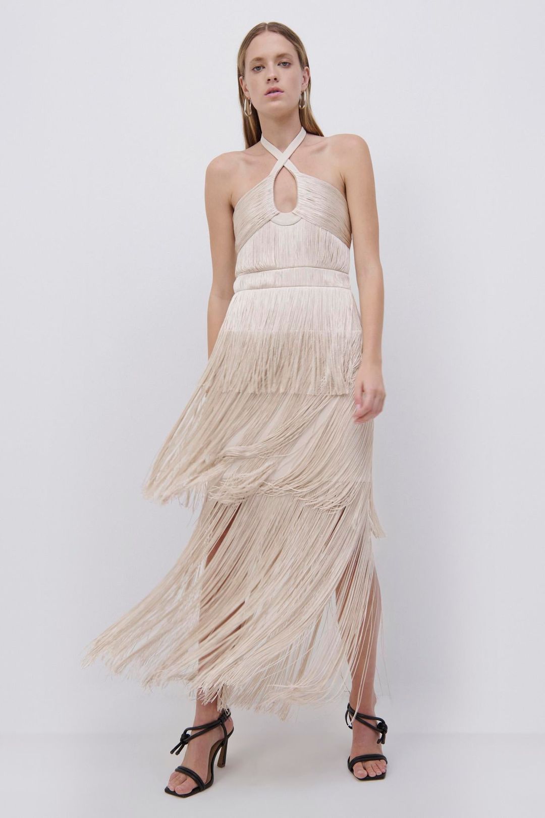 Baldwin Draped Fringe Maxi Dress #4