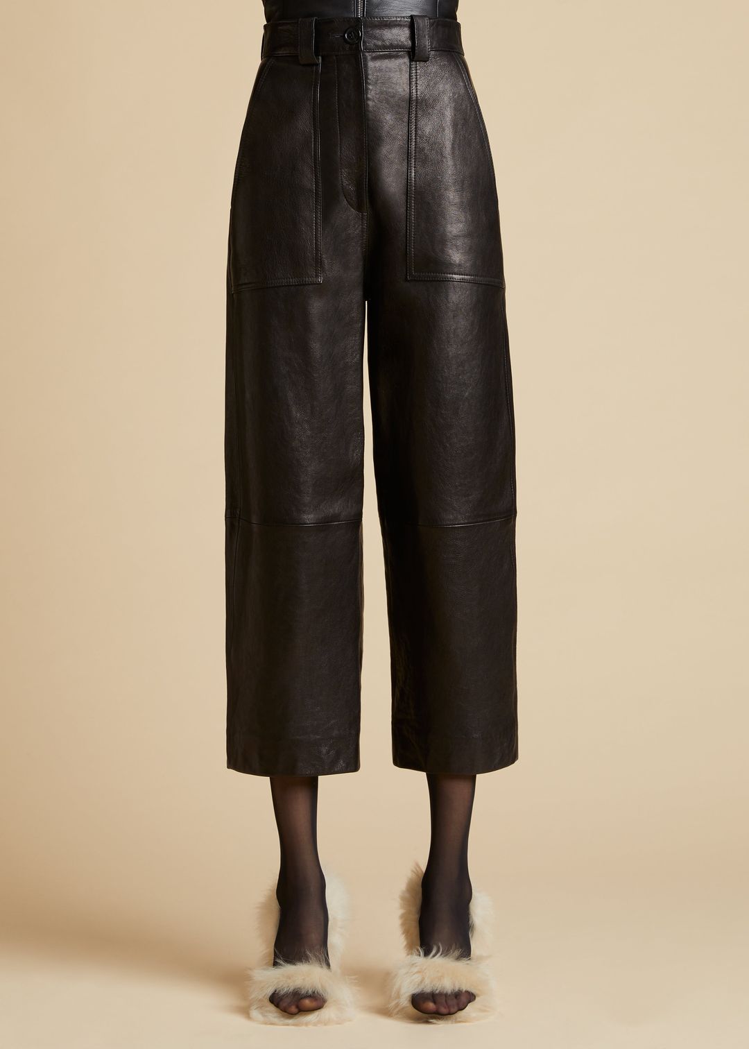 The Hewey Pant in Black Leather