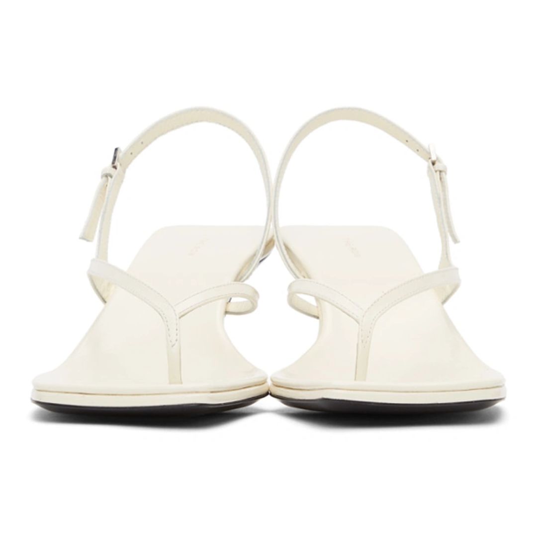 Constance Leather Slingback Sandals In White #3