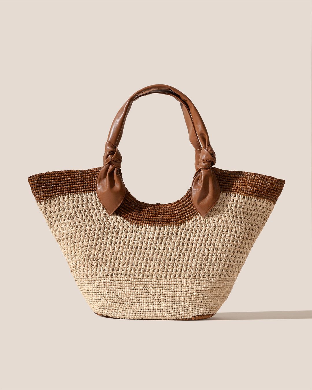 FONOL BICOLOUR - Crocheted Raffia Basket