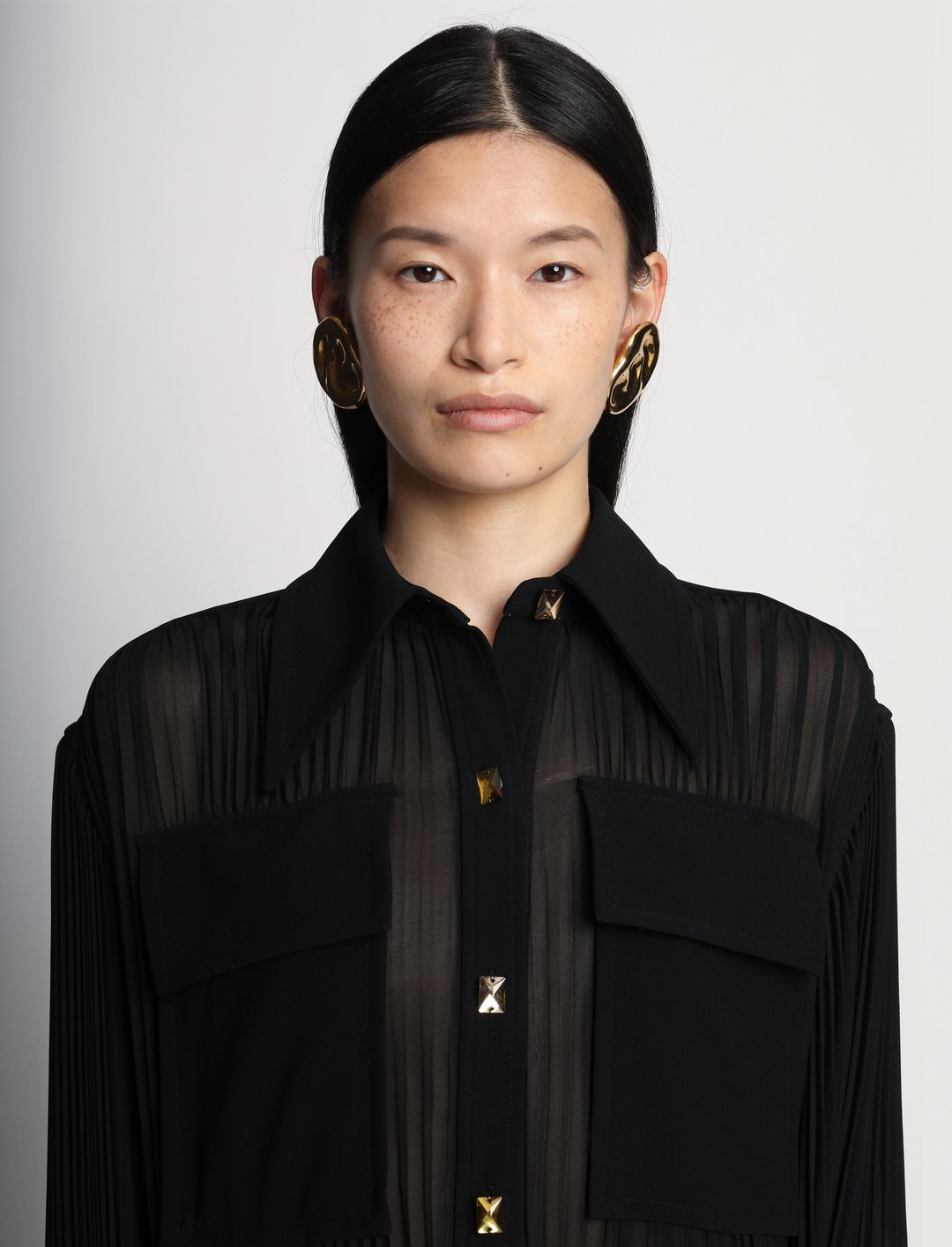 Sheer Pleated Flou Dress #5