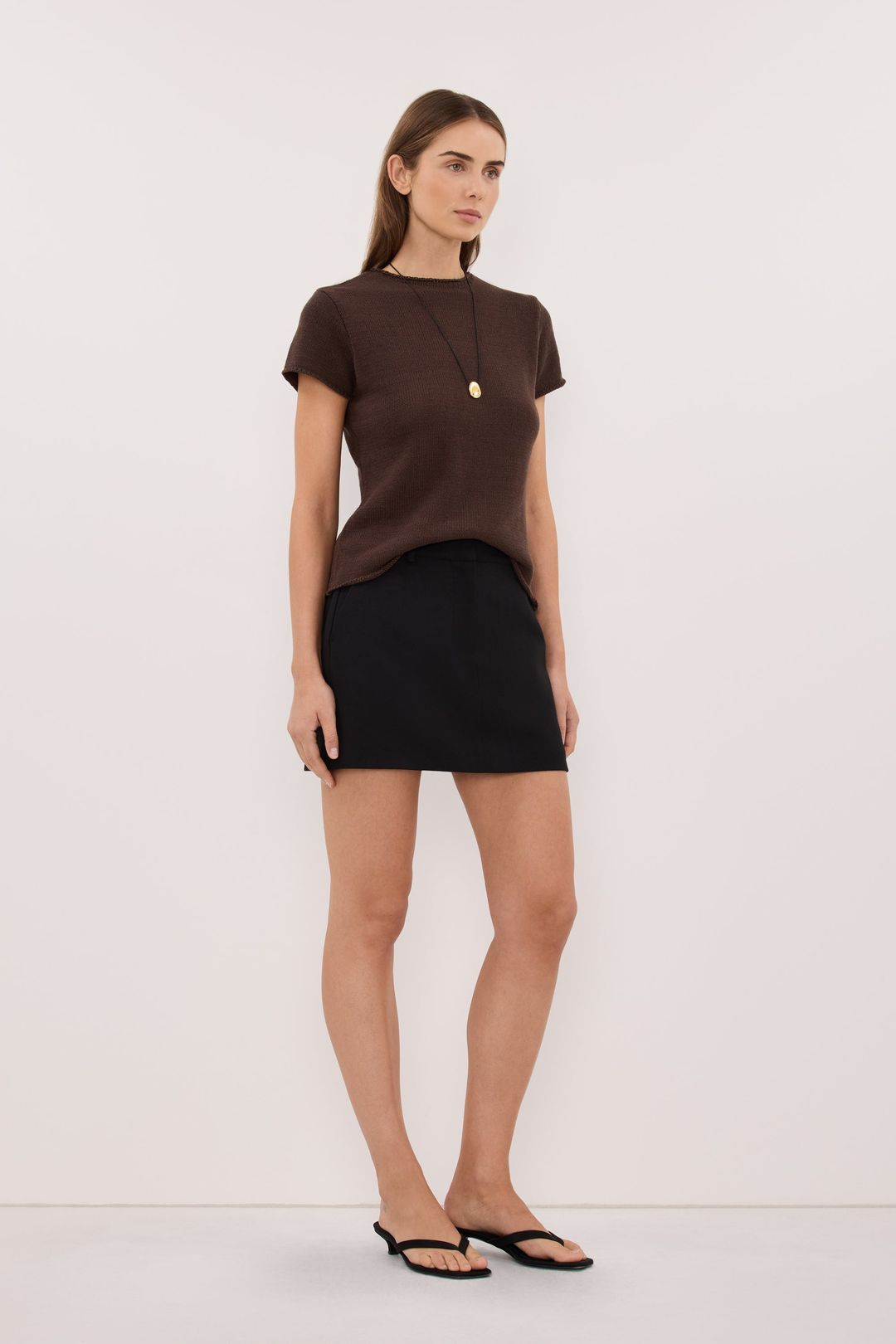 ORIA BURNT CHOC COTTON BABY TEE #3